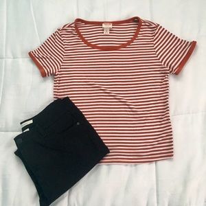 NOT FOR SALE Ribbed Red & White Striped T-shirt